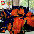 100% polyester 3d big flower design print bed sheet fabric